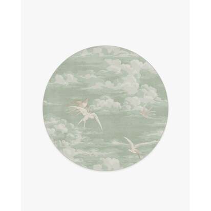Silvi Clouds Seaspray Flatwoven Rug by Sanderson - 185 Round cm - Rug + Pad System
