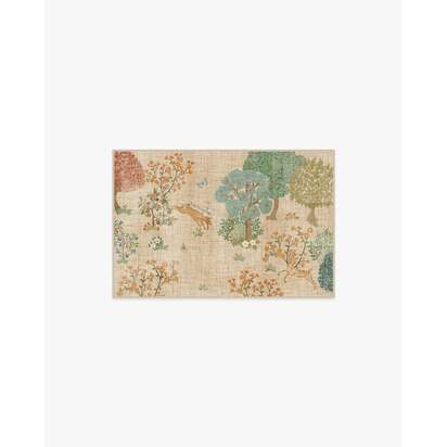 Pamir Garden Fern Flatwoven Rug by Sanderson - 60 x 90 cm - Rug + Cushioned Pad System