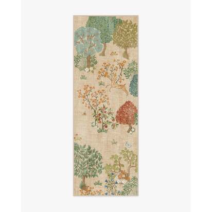Pamir Garden Fern Flatwoven Rug by Sanderson - 75 x 215 cm - Rug + Cushioned Pad System