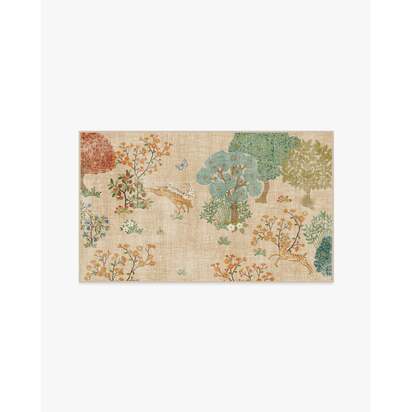 Pamir Garden Fern Flatwoven Rug by Sanderson - 90 x 150 cm - Rug + Cushioned Pad System