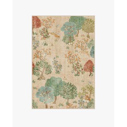 Pamir Garden Fern Flatwoven Rug by Sanderson - 120 x 185 cm - Rug + Cushioned Pad System