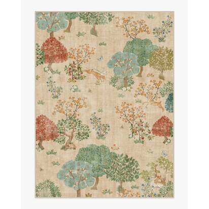 Pamir Garden Fern Flatwoven Rug by Sanderson - 275 x 365 cm - Rug + Cushioned Pad System