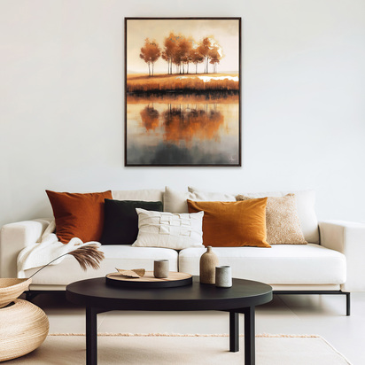 Studio Golden Treeline Framed Canvas 800x30x600mm