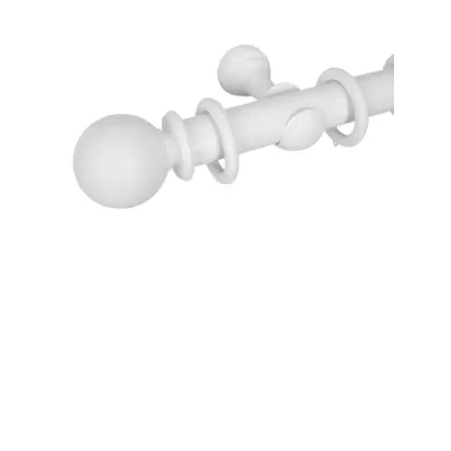 John Lewis Wooden Curtain Pole, Dia.35mm White | H6 x W6 x D165cm