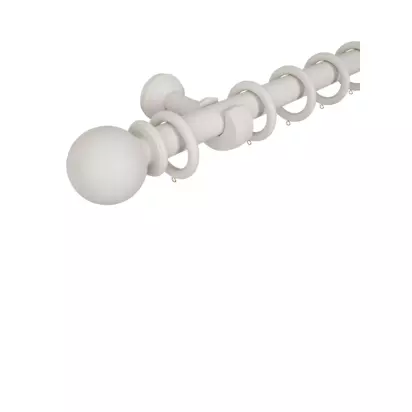 John Lewis Wooden Curtain Pole, Dia.35mm Cream | H6 x W6 x D165cm