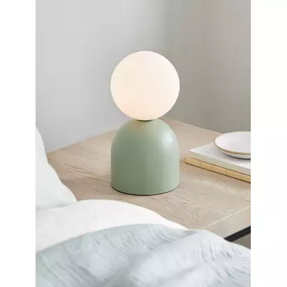 John Lewis Lupo Touch Table Lamps, Set of 2 Green | H24 x W12 x D12cm