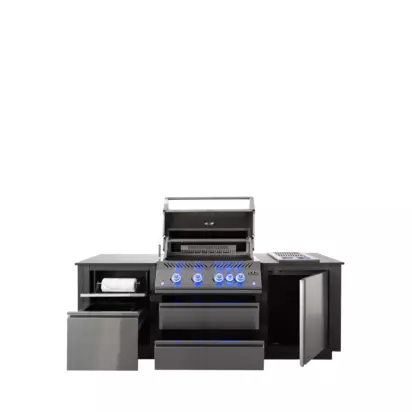 Napoleon Oasis Compact Stainless Steel Outdoor Kitchen with 6-Burner Gas BBQ Stainless Steel | H129 x W225 x D83cm