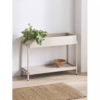 John Lewis Laguna Low Shelving Unit, Linen Linen | H58 x W92 x D34cm