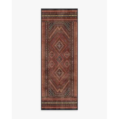 Kaden Amber Red Flatwoven Rug - 75 x 215 cm - Rug + Pad System