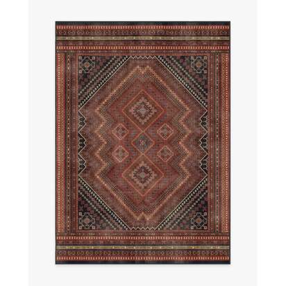 Kaden Amber Red Flatwoven Rug - 150 x 215 cm - Rug + Cushioned Pad System