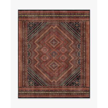 Kaden Amber Red Flatwoven Rug - 245 x 305 cm - Rug + Cushioned Pad System