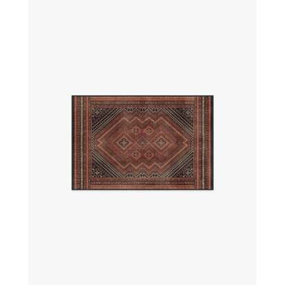 Kaden Amber Red Flatwoven Rug - 60 x 90 cm - Rug + Cushioned Pad System