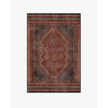 Kaden Amber Red Flatwoven Rug - 120 x 185 cm - Rug + Cushioned Pad System