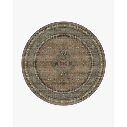 Rowan Stone & Soft Clay Flatwoven Rug - 245 Round cm - Rug + Cushioned Pad System