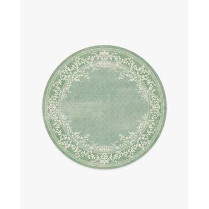 Juliet Sage Green Flatwoven Rug - 185 Round cm - Rug + Pad System