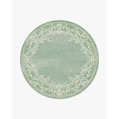 Juliet Sage Green Flatwoven Rug - 245 Round cm - Rug + Pad System