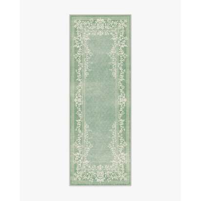 Juliet Sage Green Flatwoven Rug - 75 x 215 cm - Rug + Cushioned Pad System