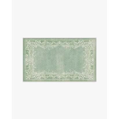 Juliet Sage Green Flatwoven Rug - 90 x 150 cm - Rug + Cushioned Pad System