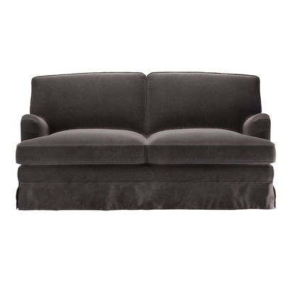 Bluebell Skirted Cover 2.5 Seat Sofa in Shale Aquaclean Clever Velvet