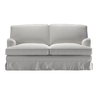 Bluebell Skirted Cover 2.5 Seat Sofa in Alabaster Brushed Linen Cotton
