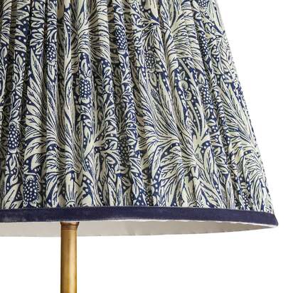 16cm empire shade in indigo Marigold linen by Morris & Co.