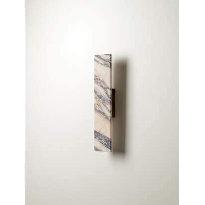 Canti - Calacatta Viola marble and aged brass rectangular wall light