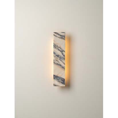 Canti - Calacatta Viola marble and aged brass rectangular wall light