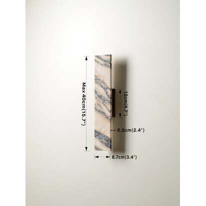 Canti - Calacatta Viola marble and aged brass rectangular wall light