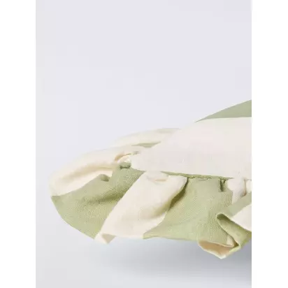 John Lewis Block Stripe Frilled Cushion Pistachio | 56 x 56cm