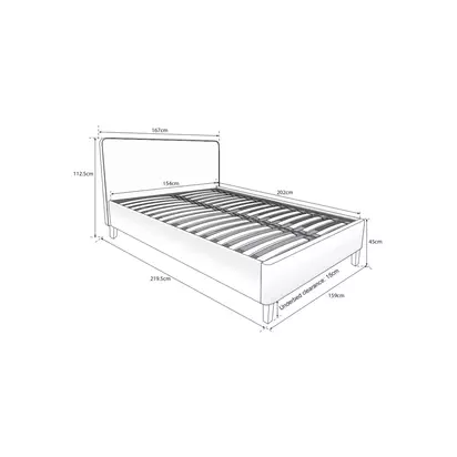 John Lewis Clyde Ottoman Storage Bed Frame, King Size Brushed Weave Grey | H:112.5 x W:167.00cm x D:219.5cm