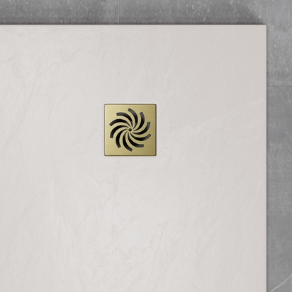 Drench Naturals Brushed Brass Shower Tray Grid & Black Waste