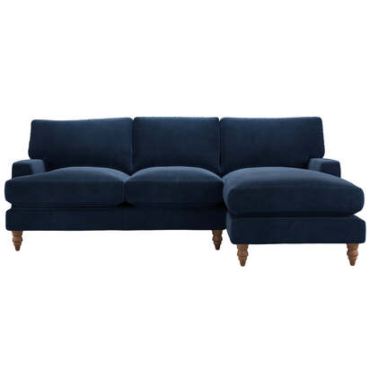 Isla Medium RHF Chaise Sofa in Harbour Aquaclean Clever Velvet