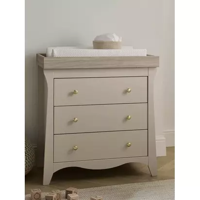 CuddleCo Clara 3-Drawer Changing Table Dresser Cashmere/ Ash | H91.20 x W53 x D85cm