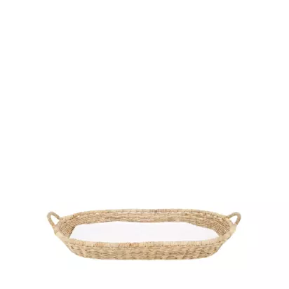 CuddleCo Musa Rattan Changing Basket and Liner, Natural Natural | H15 x W50 x D89cm