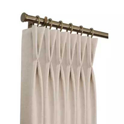 John Lewis Select Classic Curtain Pole with Rings and Stud Finial, Wall Fix, Dia.25mm, Brass Toned Brass Toned | [NoValue]