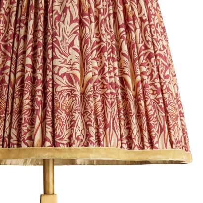 30cm scalloped tall tapered shade in claret & gold silk Snakeshead by Morris & Co.