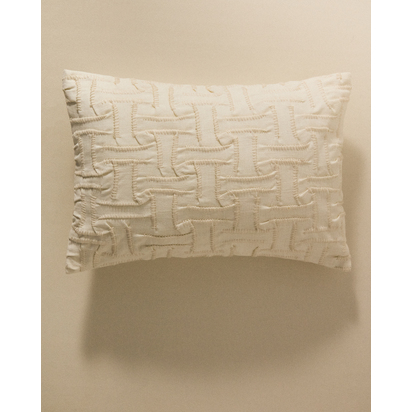 Lir beige embroidered cotton cushion cover 30 x 50cm