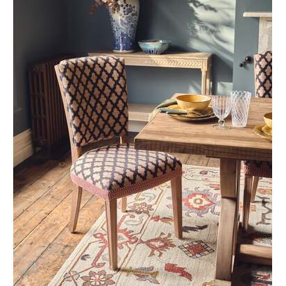 OKA | Camaret Serigraph Dining Chair - Black/Natural | Luxury Dining Chairs & Sets