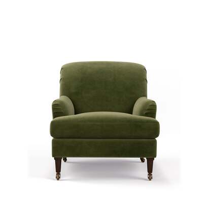 OKA | Coleridge Velvet Armchair - Spruce | Armchair