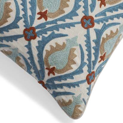 OKA | Cornelia Cushion Cover - Dirty Orange/Blue | Cushion Cover