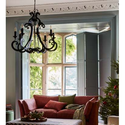 OKA | Curlicue Chandelier - Antique Grey | Ceiling Light