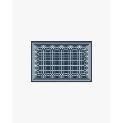 Palm Beach Navy Flatwoven Rug by Gray Malin - 60 x 90 cm - Rug + Pad System