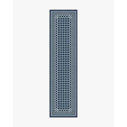 Palm Beach Navy Flatwoven Rug by Gray Malin - 75 x 305 cm - Rug + Pad System