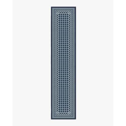 Palm Beach Navy Flatwoven Rug by Gray Malin - 75 x 365 cm - Rug + Pad System