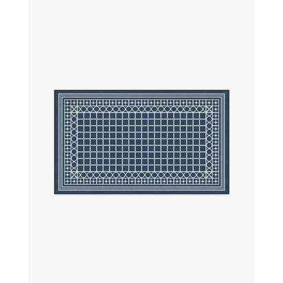 Palm Beach Navy Flatwoven Rug by Gray Malin - 90 x 150 cm - Rug + Pad System