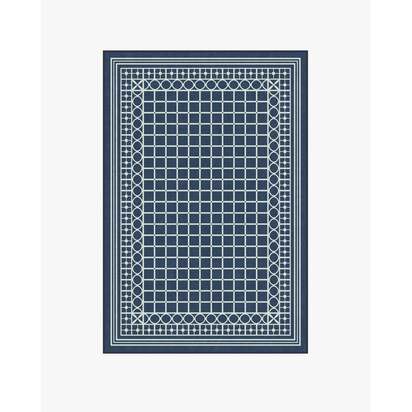 Palm Beach Navy Flatwoven Rug by Gray Malin - 120 x 185 cm - Rug + Pad System