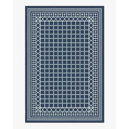 Palm Beach Navy Flatwoven Rug by Gray Malin - 185 x 275 cm - Rug + Pad System