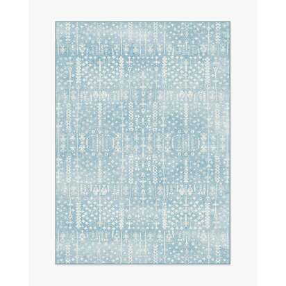 Palmetto Coastal Blue Flatwoven Rug by Gray Malin - 150 x 215 cm - Rug + Pad System