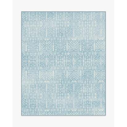 Palmetto Coastal Blue Flatwoven Rug by Gray Malin - 245 x 305 cm - Rug + Pad System