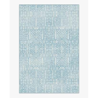 Palmetto Coastal Blue Flatwoven Rug by Gray Malin - 185 x 275 cm - Rug + Cushioned Pad System